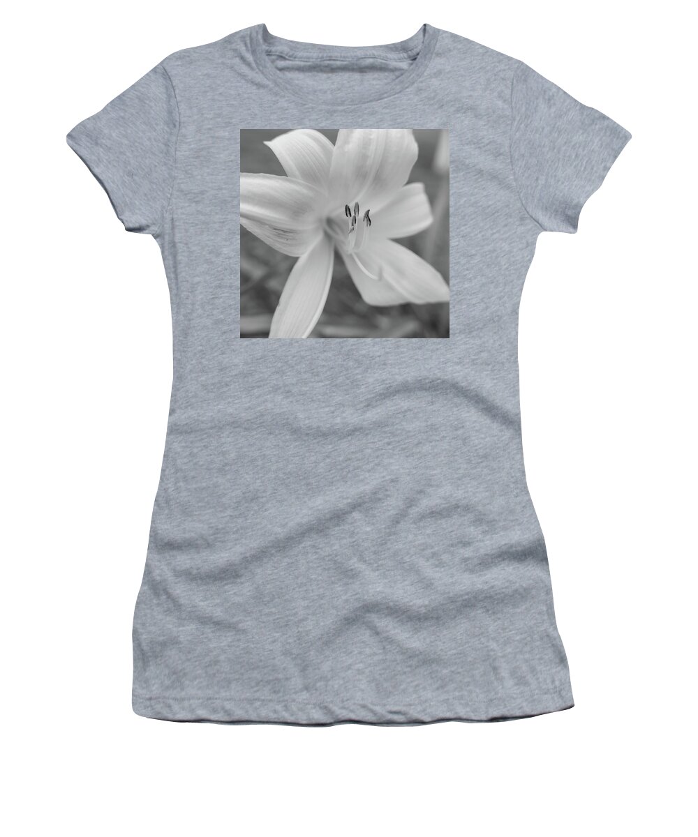 Lilly Women's T-Shirt featuring the photograph Lilly In Black And White by Hyuntae Kim