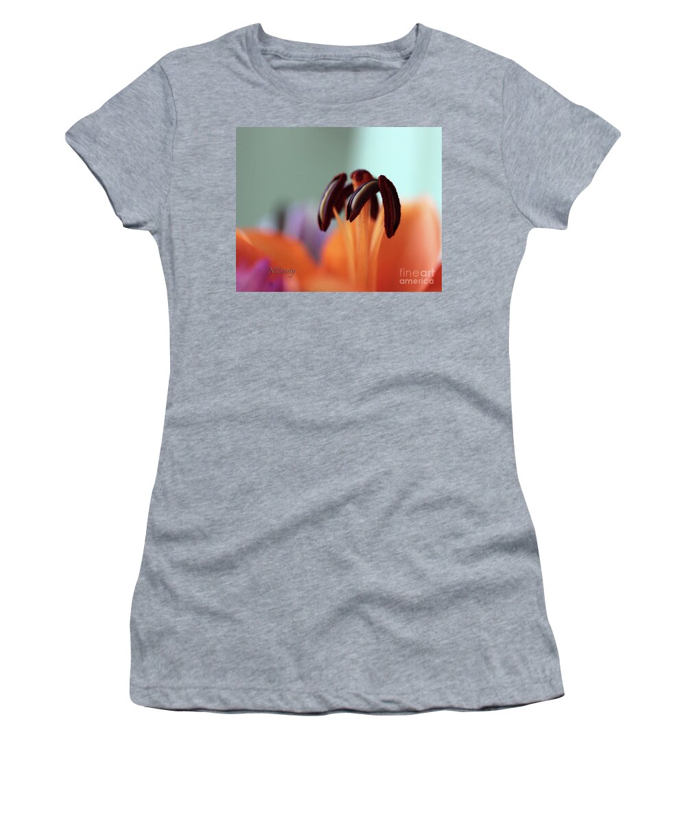 Lily Stamen Women's T-Shirt featuring the photograph Lily Stamen by Natalie Dowty