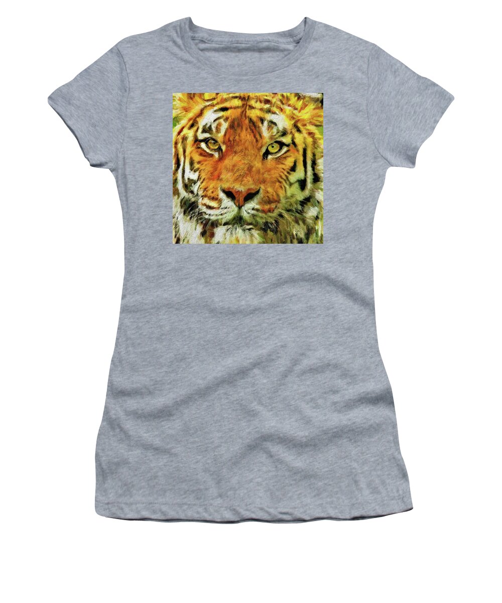 Lion Eyes Women's T-Shirt featuring the digital art Lion Eyes by Russ Harris