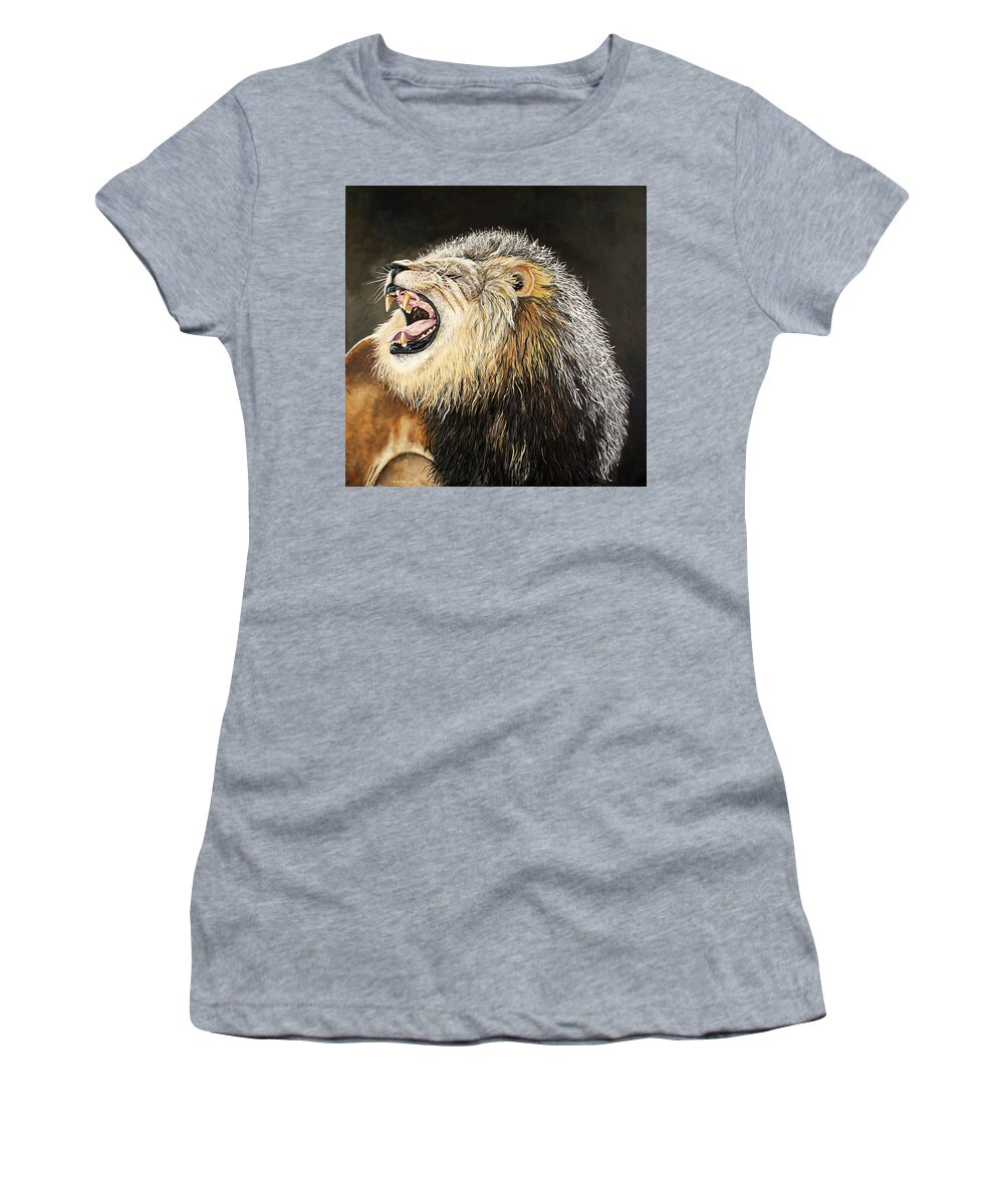 Lion Women's T-Shirt featuring the painting Lion of Judah by Karl Wagner