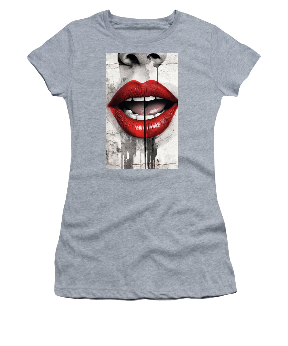  Women's T-Shirt featuring the photograph Lips and Love by Matthew Gibson