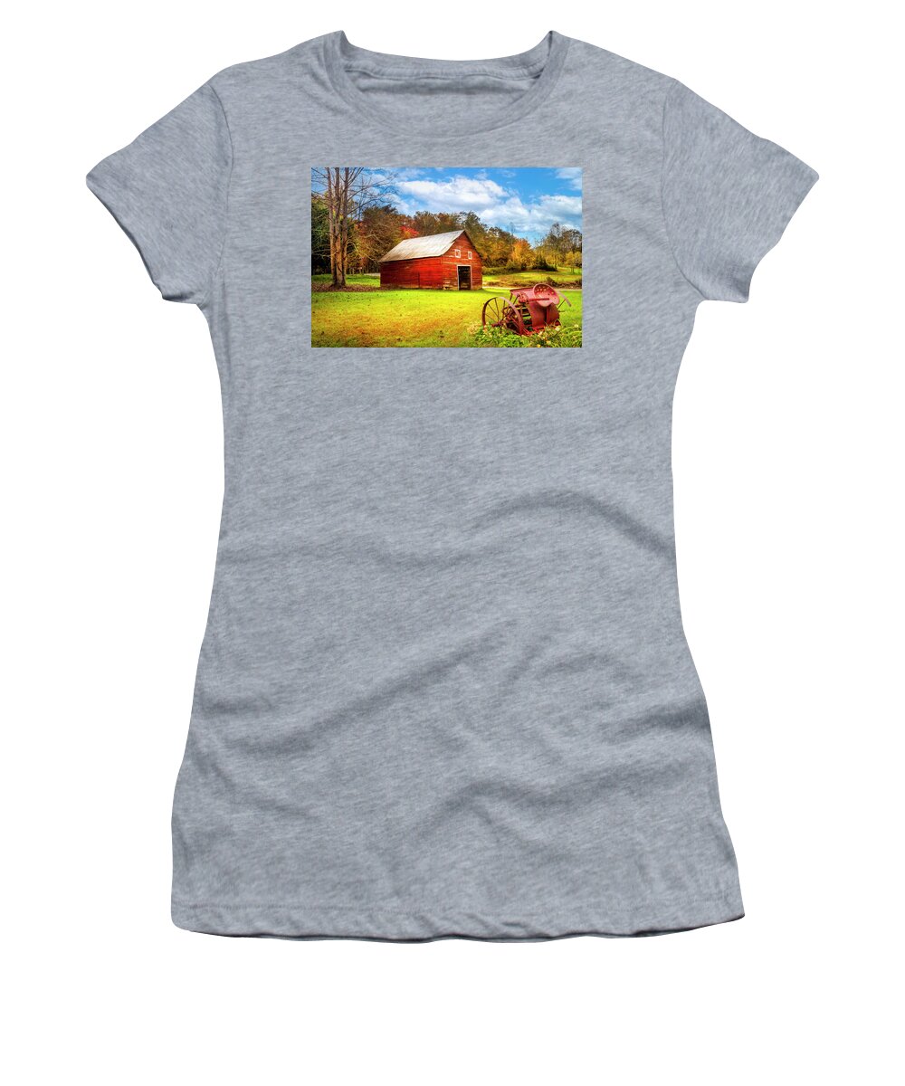 Barns Women's T-Shirt featuring the photograph Little Barn at the Farm in the Countryside by Debra and Dave Vanderlaan