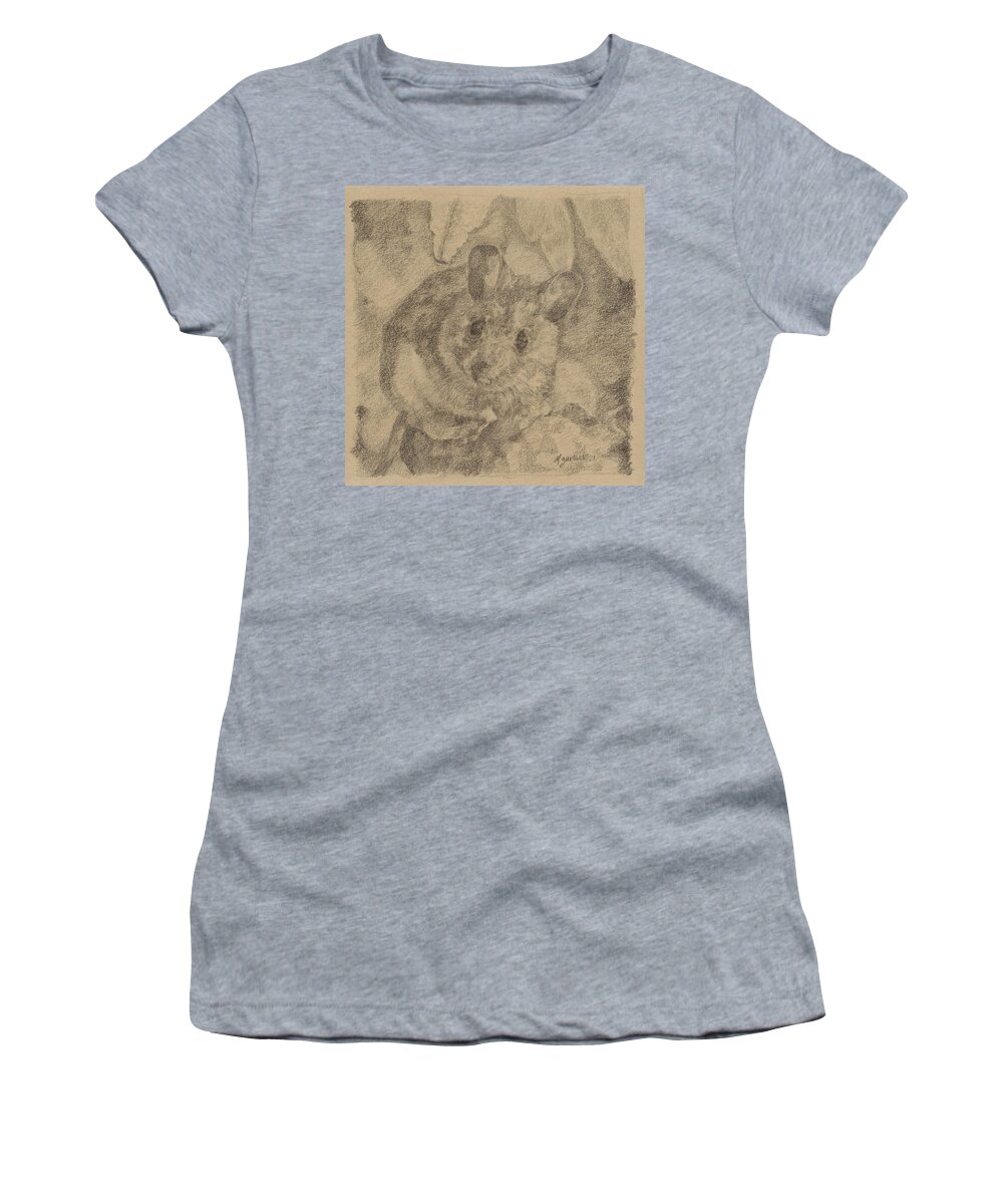 Mouse Women's T-Shirt featuring the drawing Little Friend by Michelle Garlock