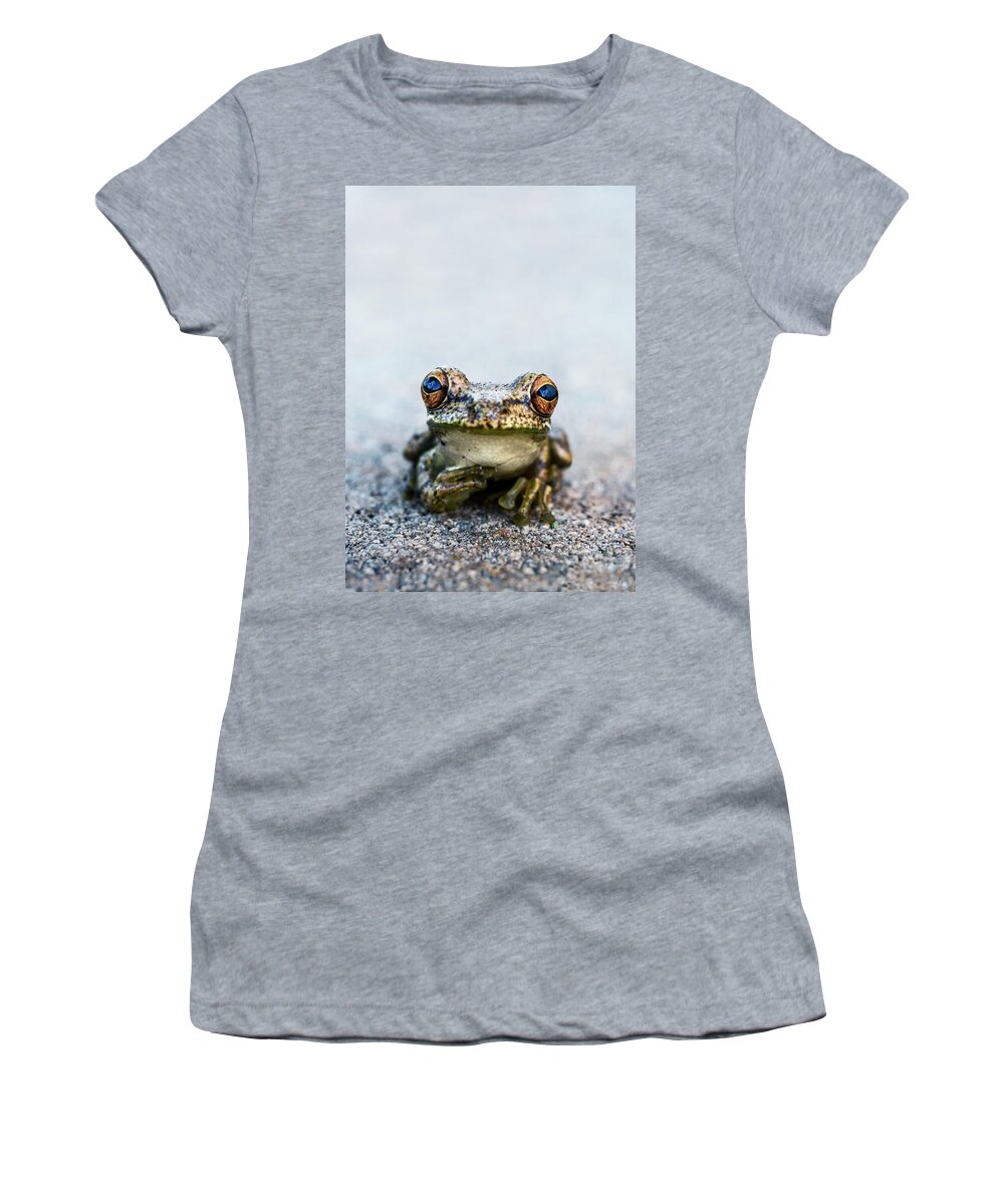 Animal Women's T-Shirt featuring the photograph Pondering Frog Too by Laura Fasulo