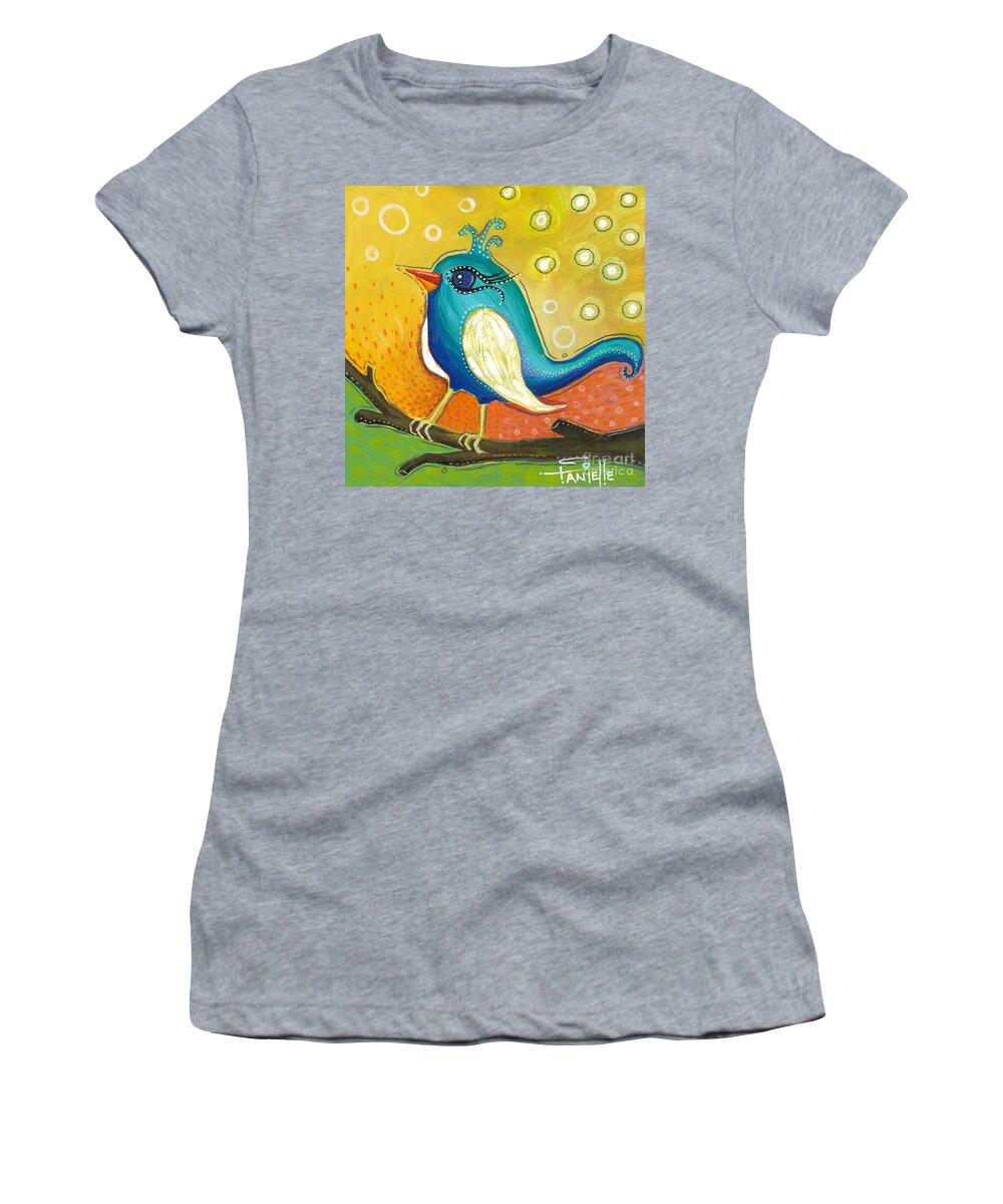 Jay Bird Women's T-Shirt featuring the painting Little Jay Bird by Tanielle Childers