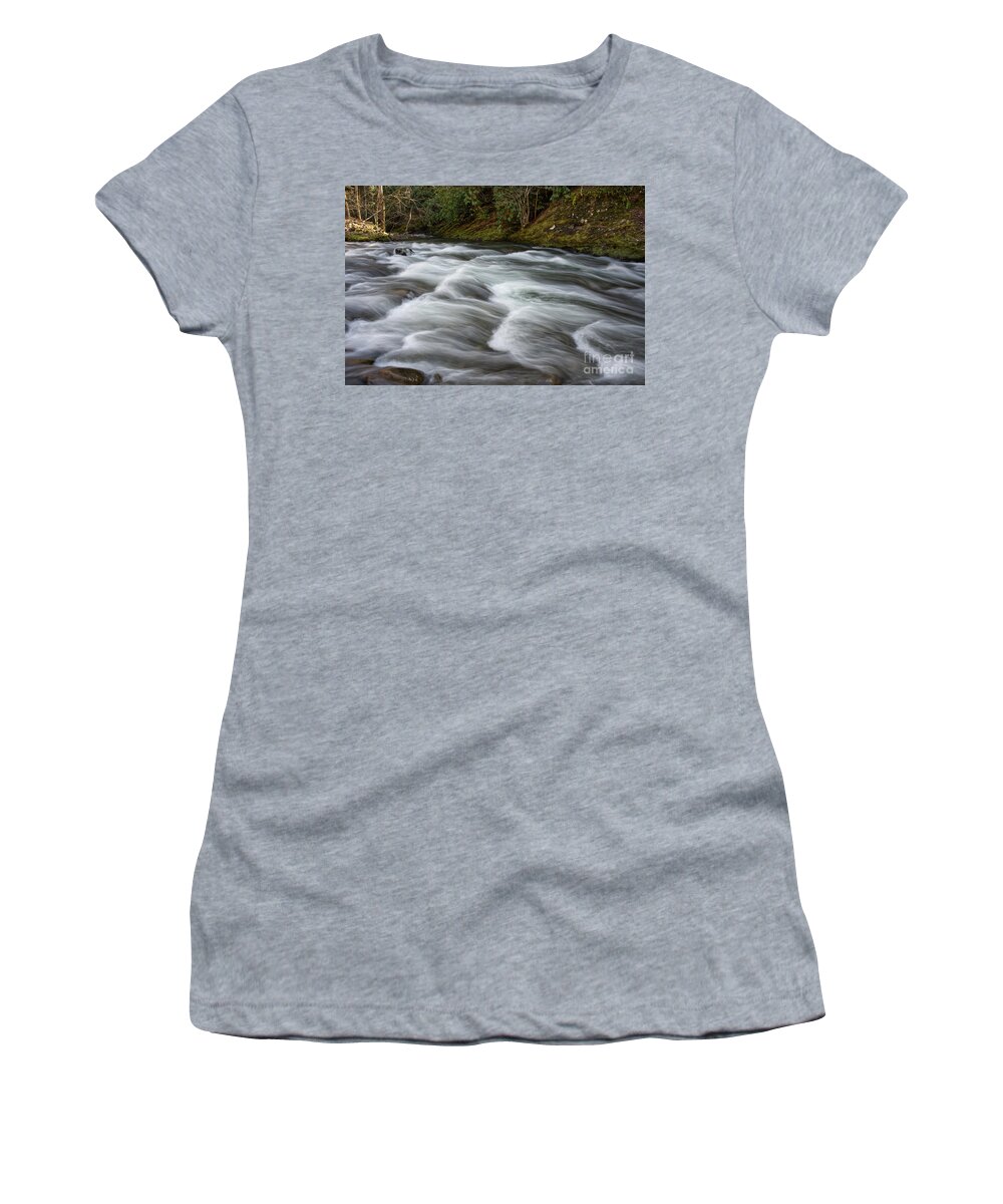 Smokies Women's T-Shirt featuring the photograph Little River Rapids 21 by Phil Perkins