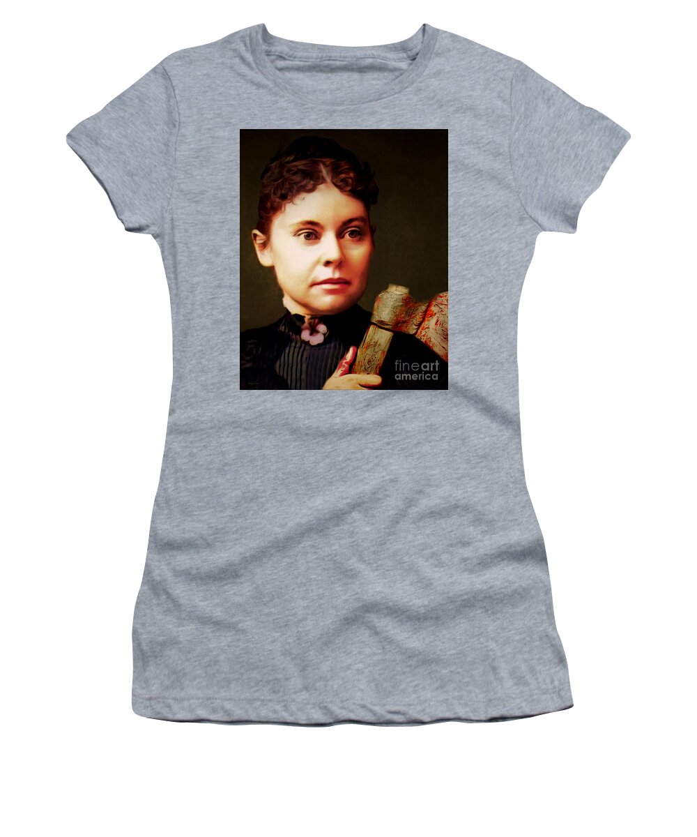 Wingsdomain Women's T-Shirt featuring the photograph Lizzie Borden Took An Ax And Gave Her Mother Forty Whacks 20210828 v2 by Wingsdomain Art and Photography