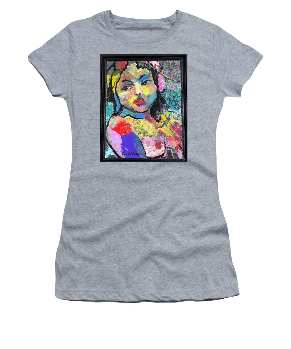 Exotic Seminude Women's T-Shirt featuring the painting Lolita by Elaine Elliott
