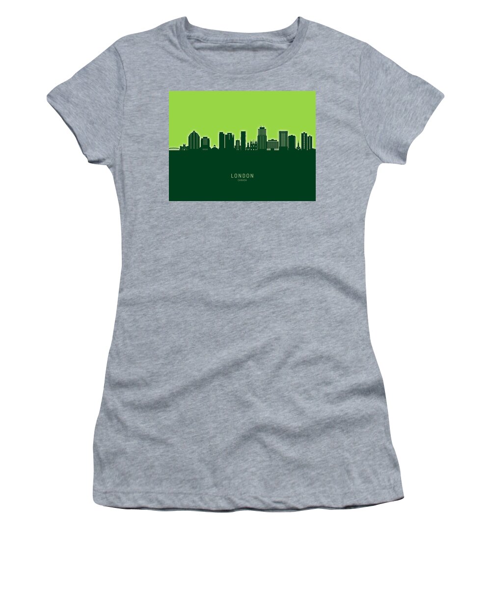 London Women's T-Shirt featuring the digital art London Canada Skyline #20 by Michael Tompsett