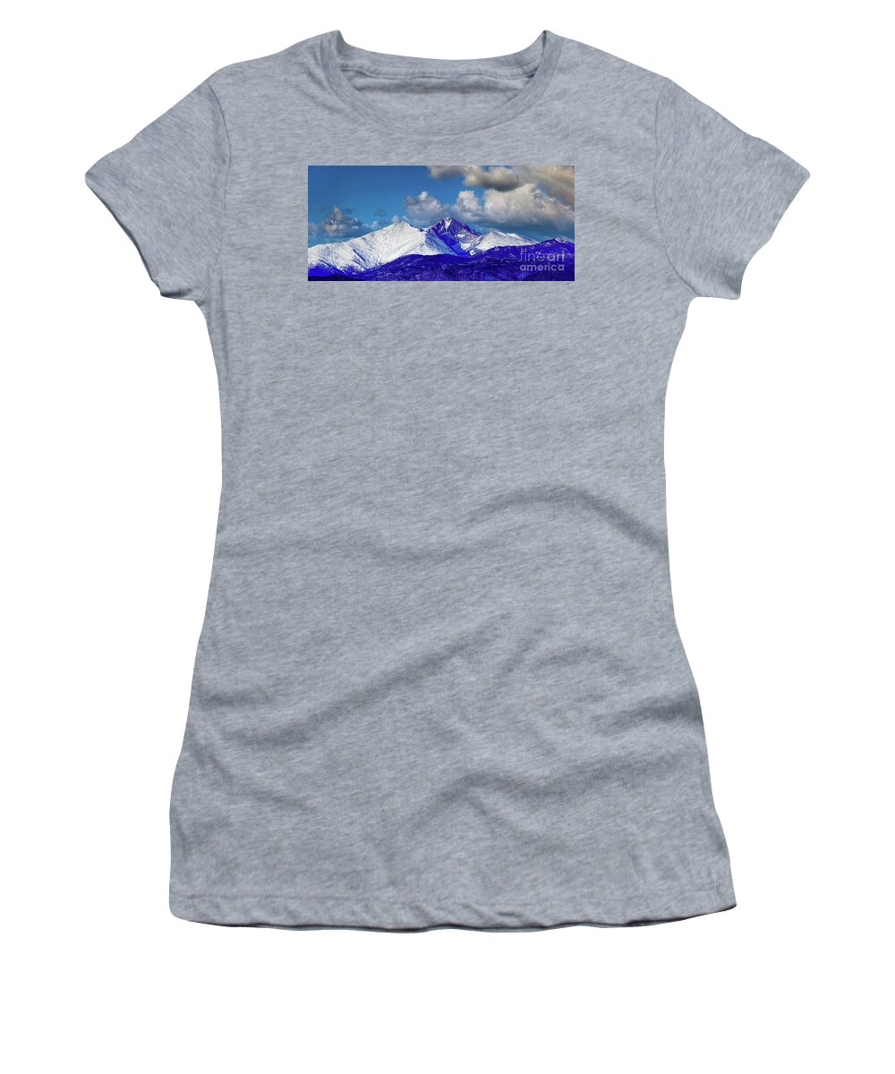 Jon Burch Women's T-Shirt featuring the photograph Longs Peak Diamond by Jon Burch Photography