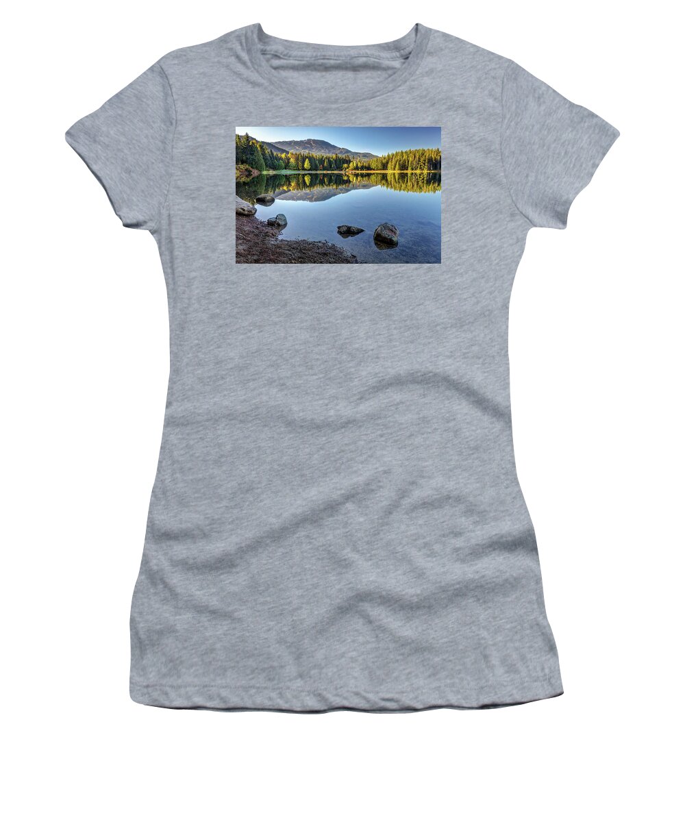 Lost Lake Women's T-Shirt featuring the photograph Lost Lake from Dog's Beach by Pierre Leclerc Photography