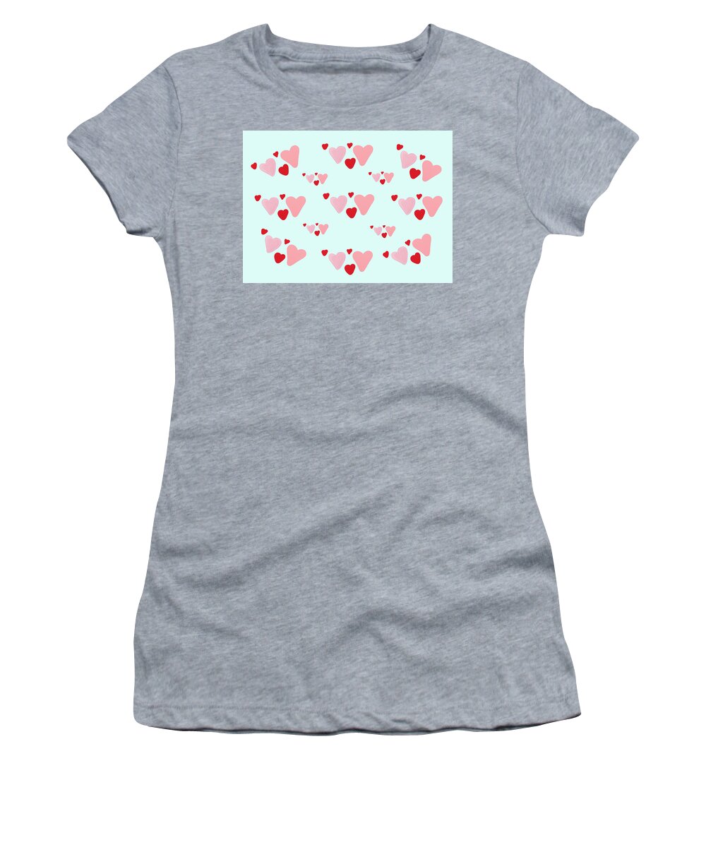 Love Women's T-Shirt featuring the digital art Love in the Air-Minimalist Valentine Art by Shelli Fitzpatrick