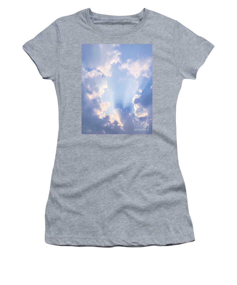 Clouds Women's T-Shirt featuring the photograph Love in the Clouds #2 by Dorrene BrownButterfield