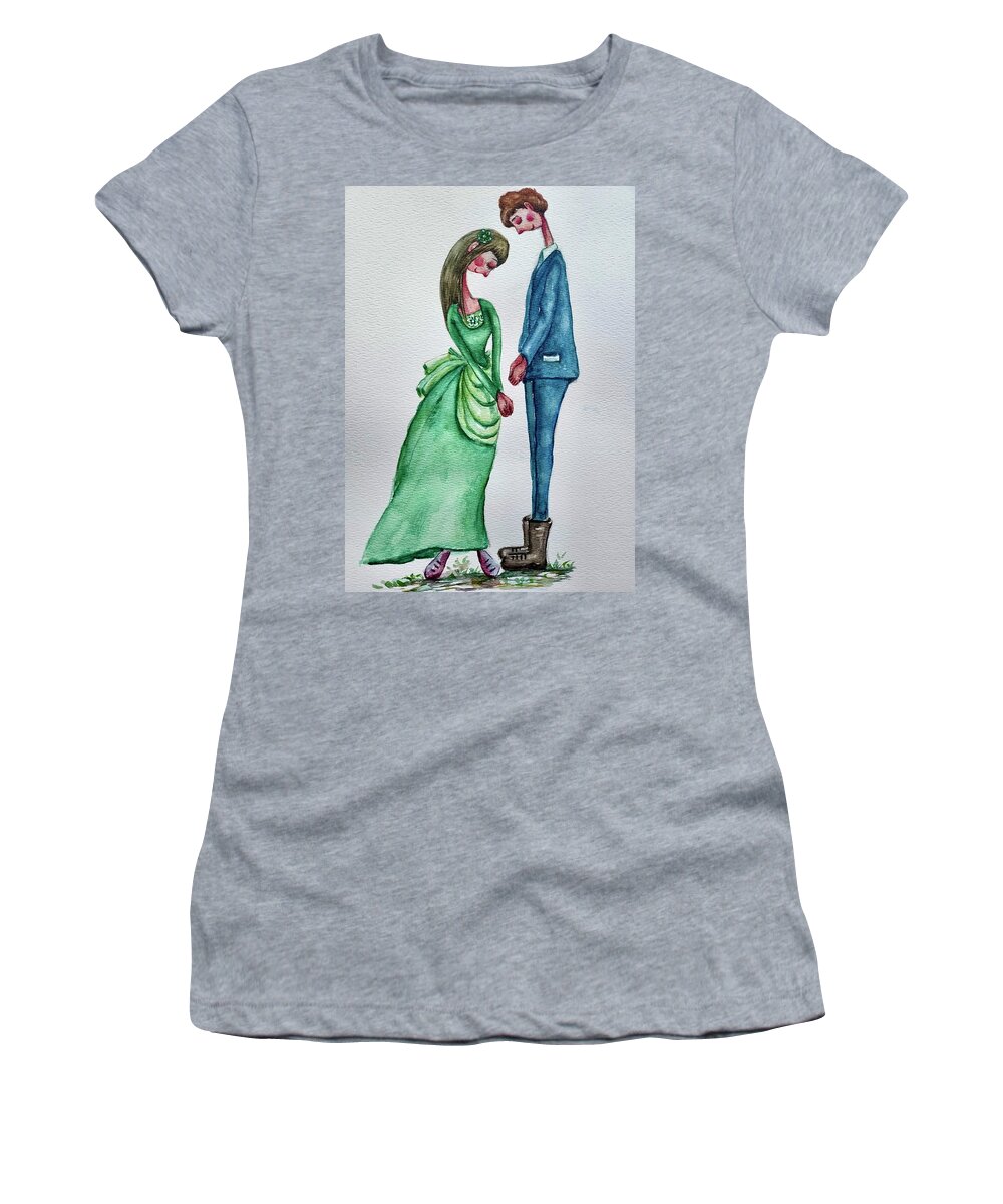 Prayer Women's T-Shirt featuring the painting Love by Mikyong Rodgers