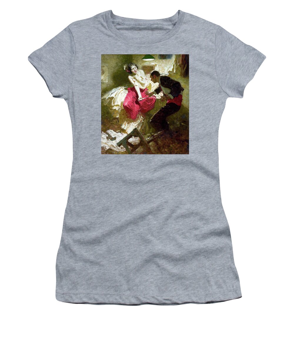 Lovers Women's T-Shirt featuring the digital art Lovers Fight by Long Shot