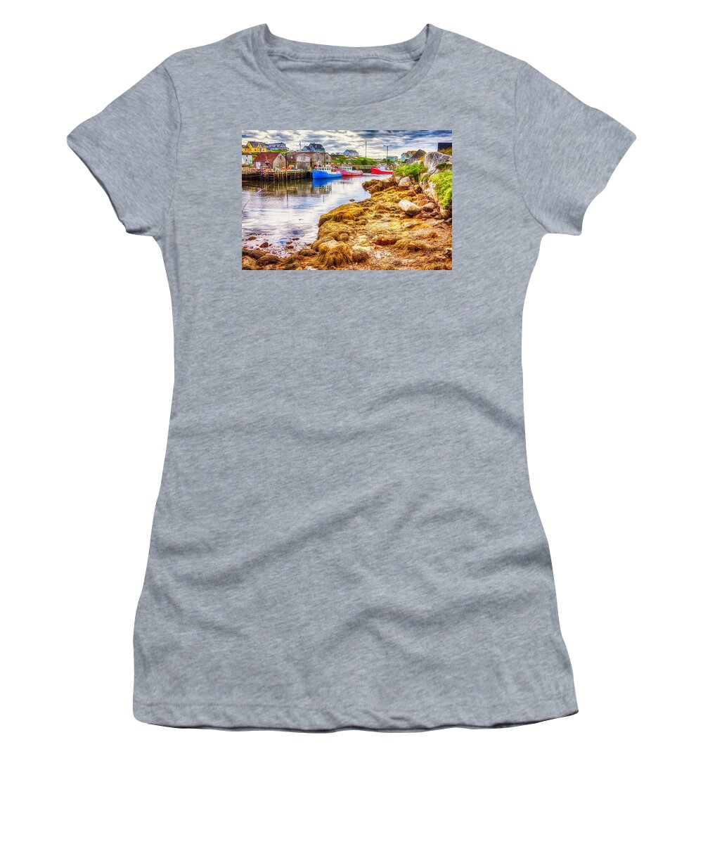Peggy's Cove Women's T-Shirt featuring the photograph Low Tide at Peggy's Cove 3 by Tatiana Travelways