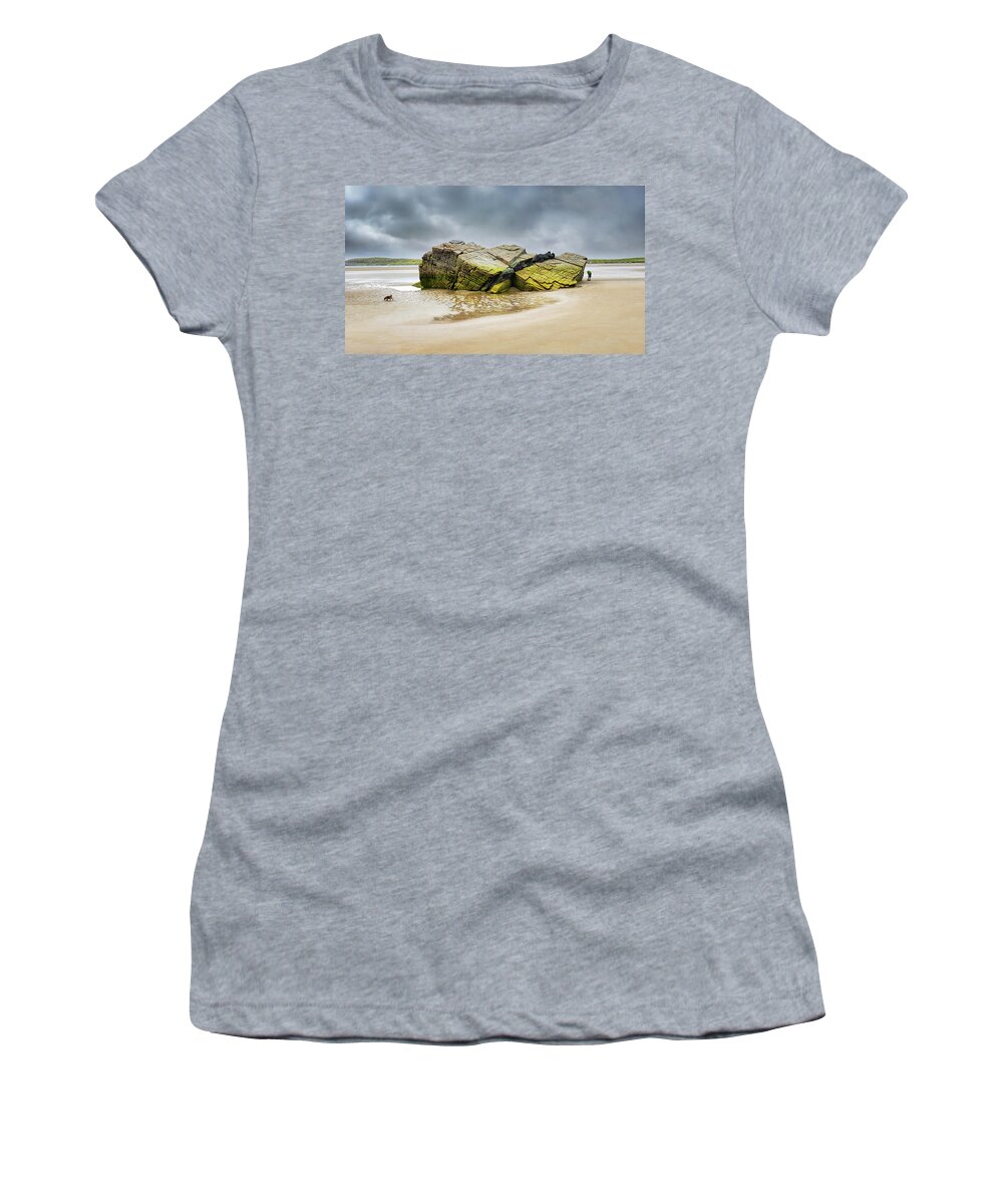 Ireland Rocks Women's T-Shirt featuring the photograph Low Tide on Maghera Beach - County Donegal by Lexa Harpell