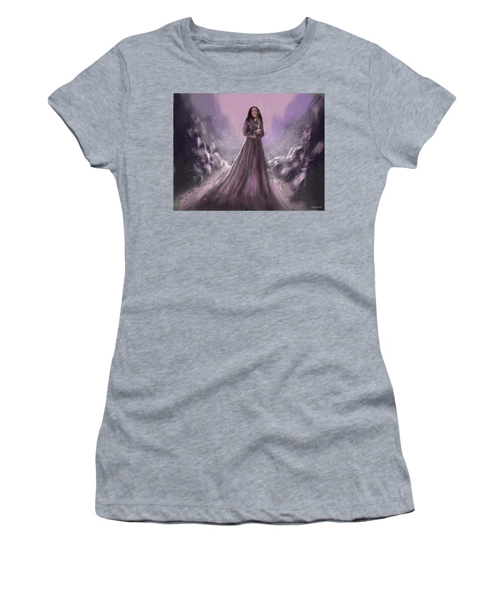 Candle Women's T-Shirt featuring the digital art Lucerna Mulier by Larry Whitler