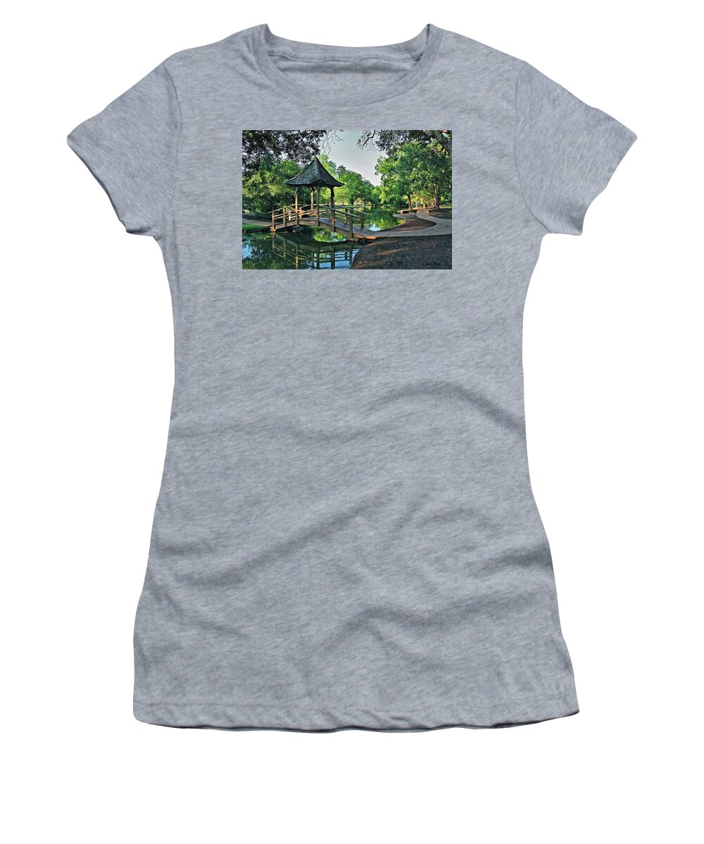 Lucy Park; Wichita River; Wichita Falls; Texas; United States Women's T-Shirt featuring the photograph Lucy Park by Ben Prepelka