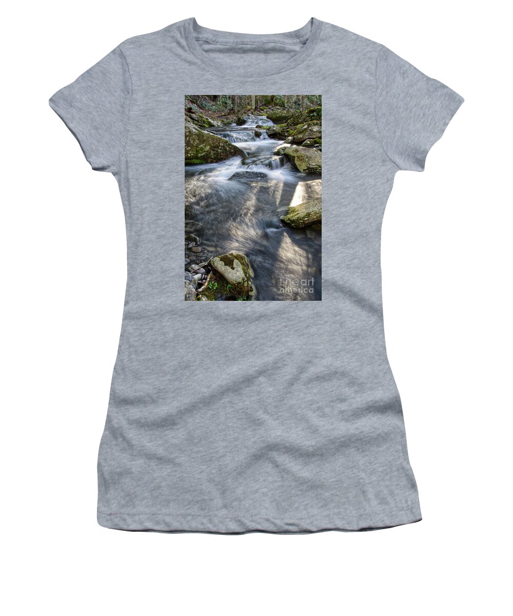 Middle Prong Trail Women's T-Shirt featuring the photograph Lynn Camp Prong by Phil Perkins