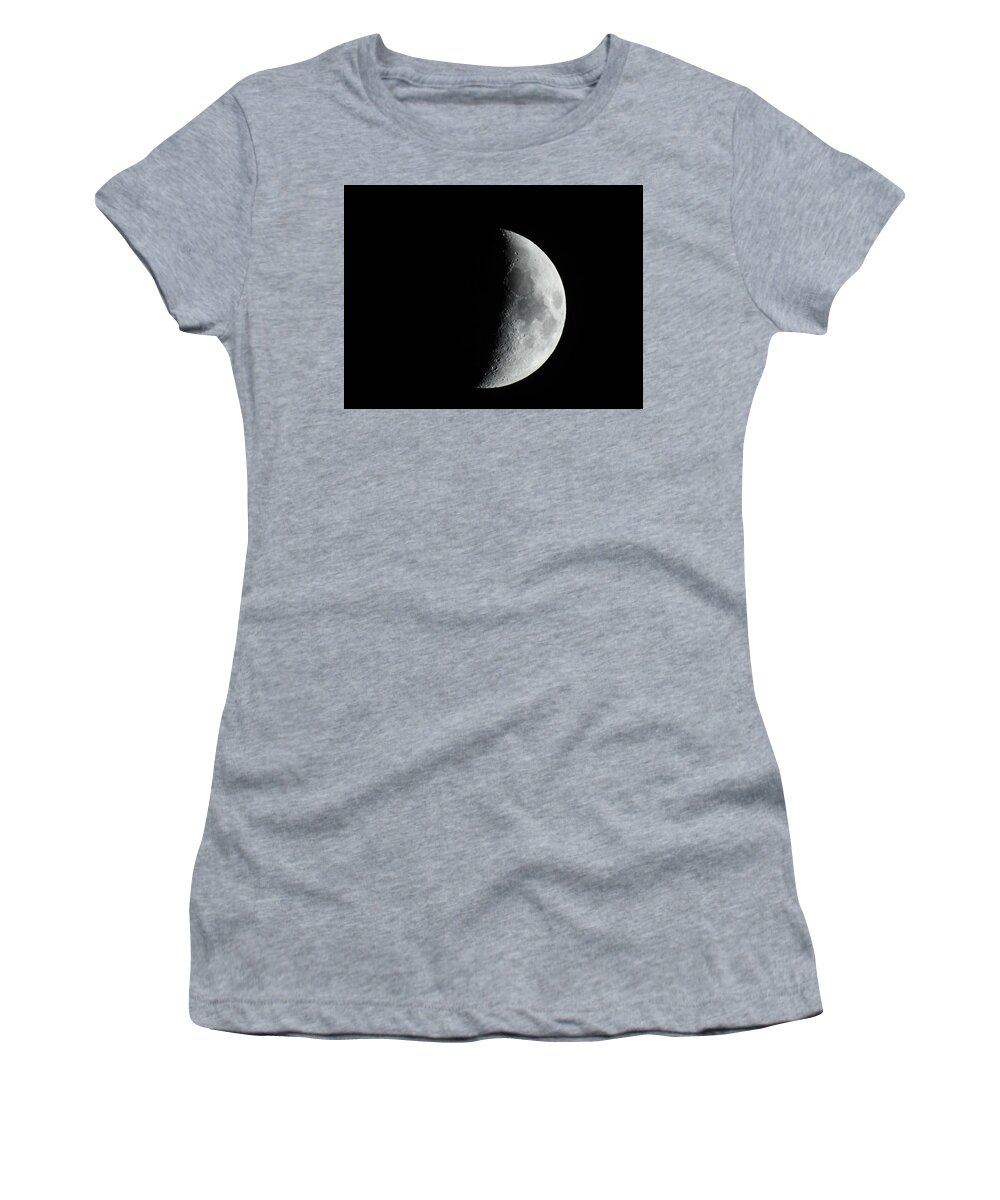 Moon Women's T-Shirt featuring the photograph M Mouse on Quarter Moon by Russ Considine