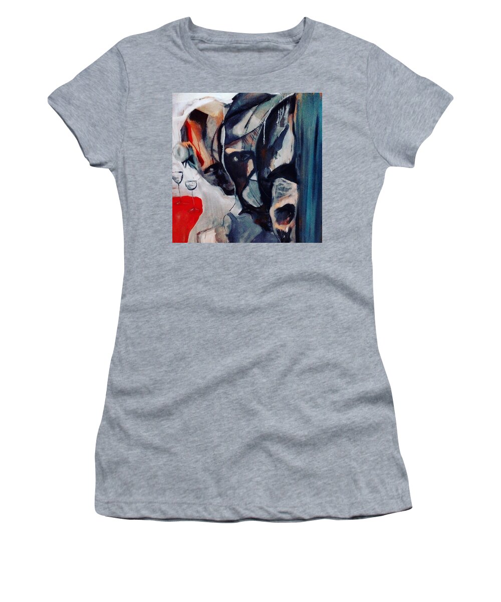 Abstract Women's T-Shirt featuring the painting MA5-Massoud Ahmed by Massoud Ahmad