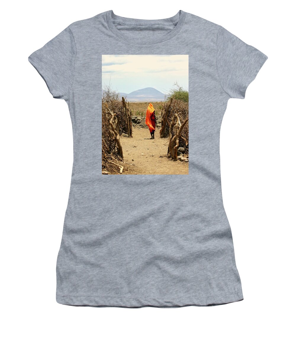 Maasai Women's T-Shirt featuring the photograph Maasai Wanderings by Gene Taylor