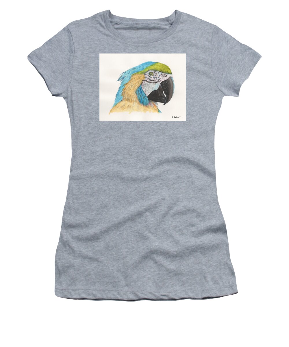 Macaw Women's T-Shirt featuring the painting Macaw by Bob Labno