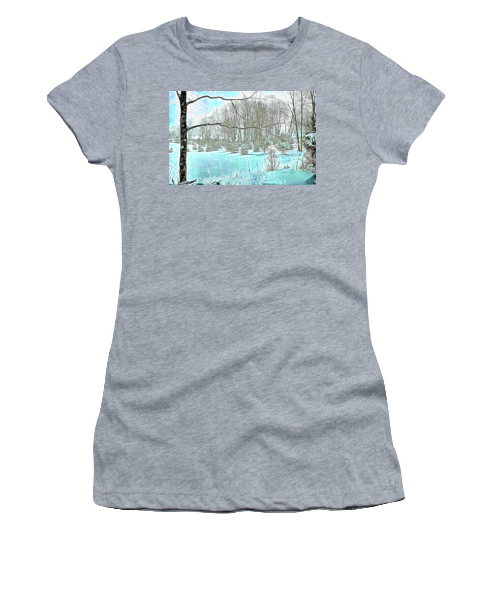 Winter Women's T-Shirt featuring the photograph Magical Winter Wonderland by Aimee L Maher ALM GALLERY