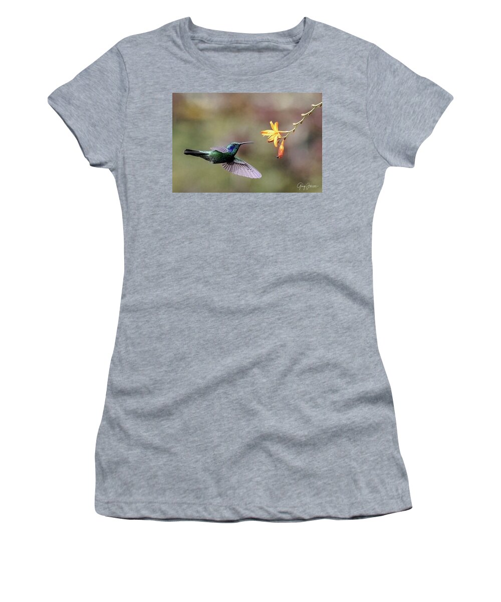 Gary Johnson Women's T-Shirt featuring the photograph Male Talamanca Hummingbird by Gary Johnson