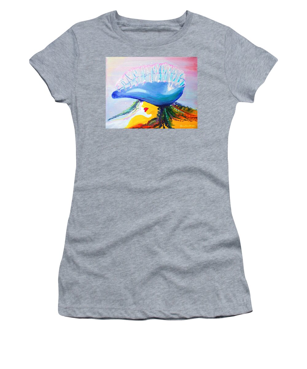 Abstract Women's T-Shirt featuring the painting Man O' War by Christine Bolden