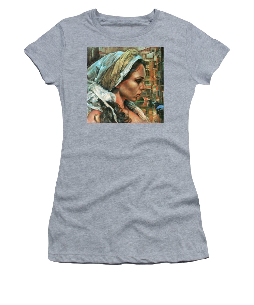 Girl Portrait Women's T-Shirt featuring the painting Maria by Arthur Braginsky