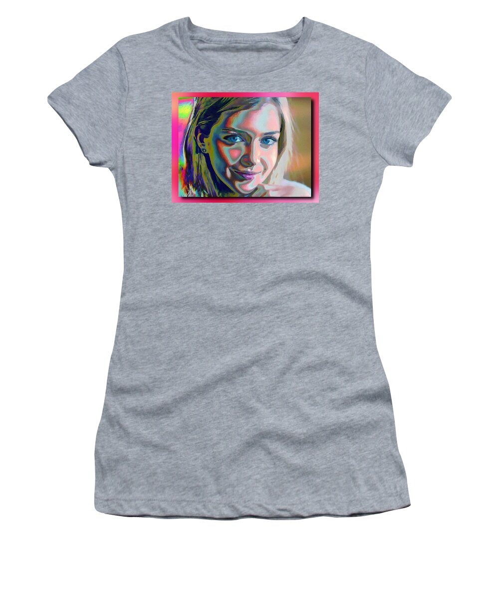 3d Women's T-Shirt featuring the painting Maria by George Art Gallery
