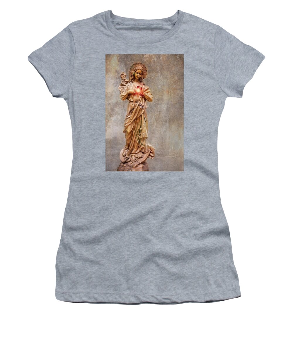Sculpture Women's T-Shirt featuring the photograph Mary Untier of Knots by Mary Lee Dereske