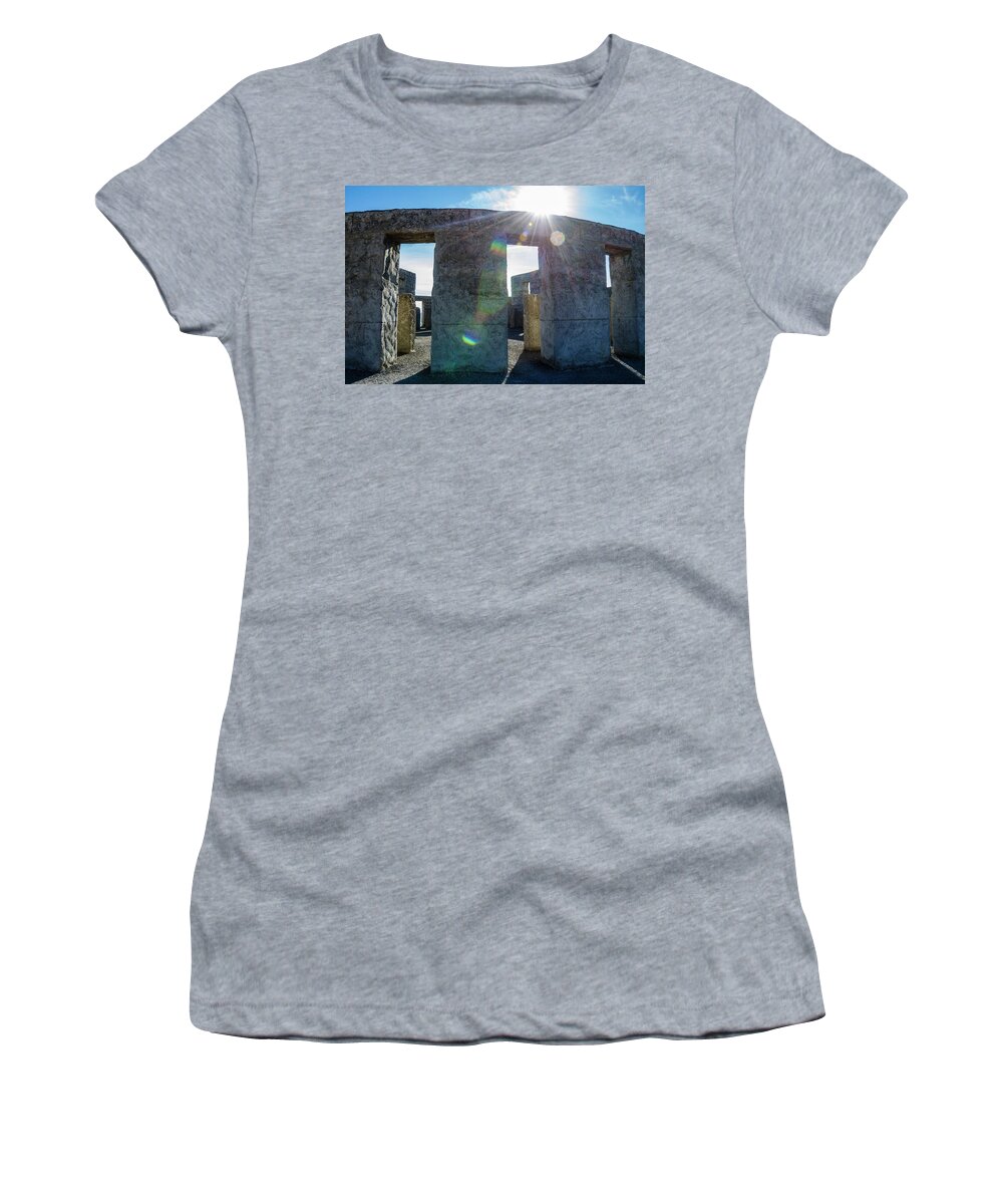 Maryhill Stonehenge Women's T-Shirt featuring the photograph Maryhill Stonehenge 5 by Pelo Blanco Photo