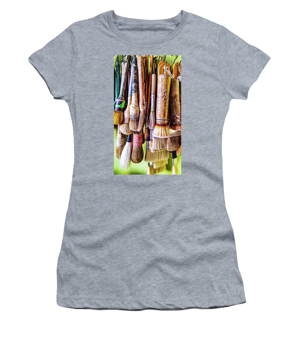 Art Women's T-Shirt featuring the photograph Masters Art Brushes by Marian Tagliarino