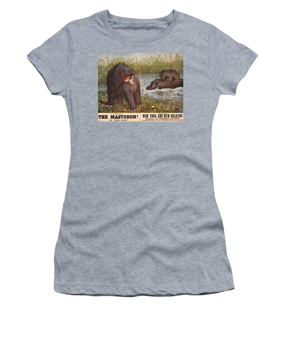 Americana Women's T-Shirt featuring the digital art Mastodon 1874 by Kim Kent