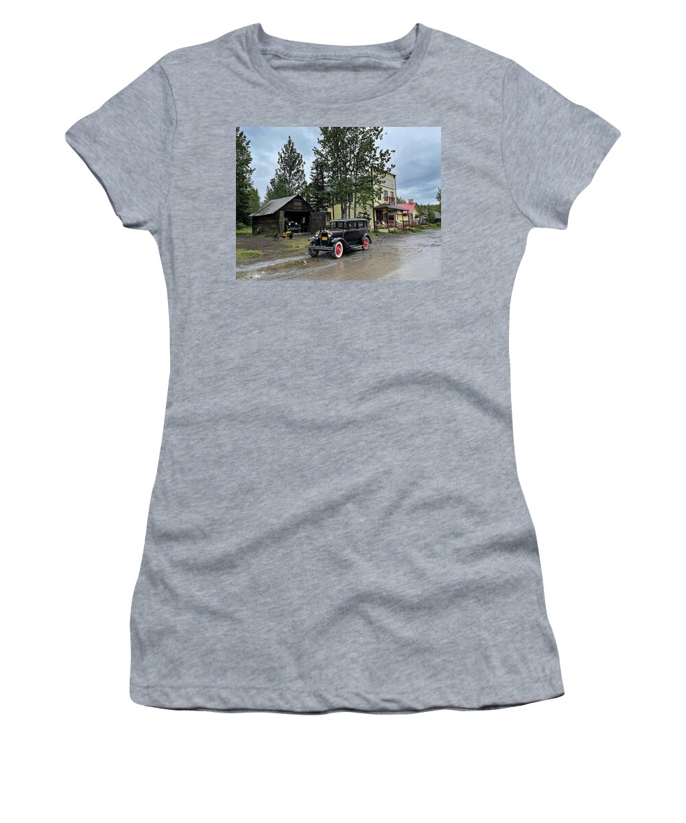 Alaska Women's T-Shirt featuring the photograph McCarthy Rain by Cheryl Strahl