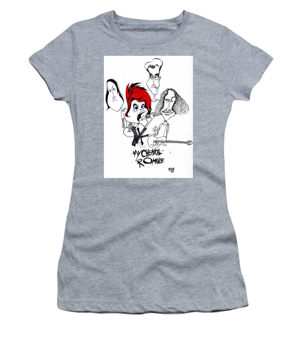 My Chemical Romance Women's T-Shirt featuring the drawing MCR by Michael Hopkins