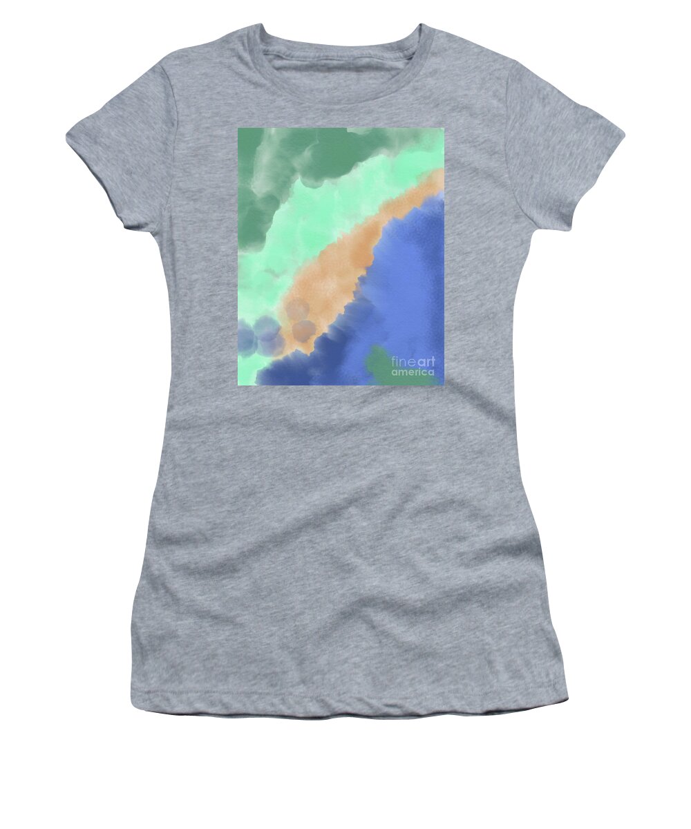 Abstract Women's T-Shirt featuring the digital art Mental Travel by Bentley Davis