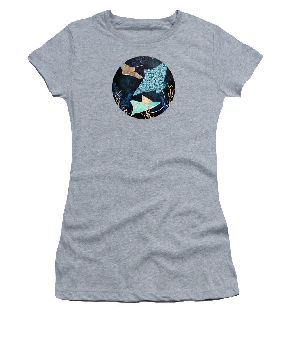 Digital Women's T-Shirt featuring the digital art Metallic Stingray II by Spacefrog Designs