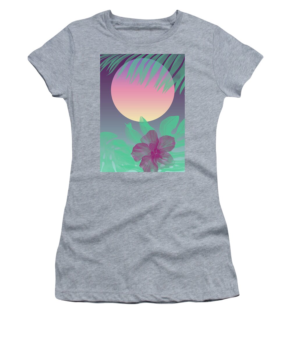 Miami Women's T-Shirt featuring the digital art Miami Dreaming - After Hours by Christopher Lotito