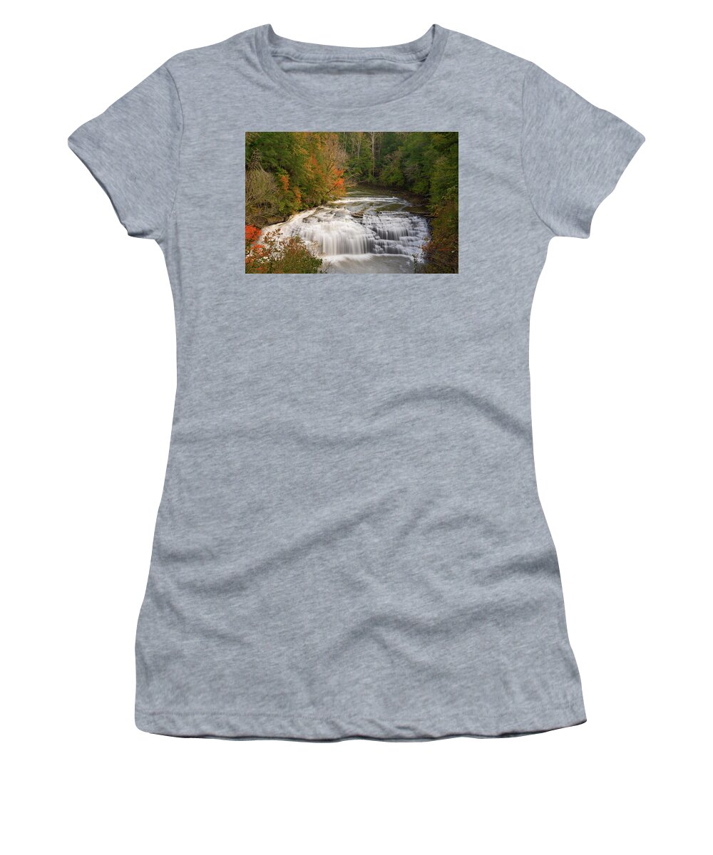 Falls Women's T-Shirt featuring the photograph Middle Falls by Gina Fitzhugh