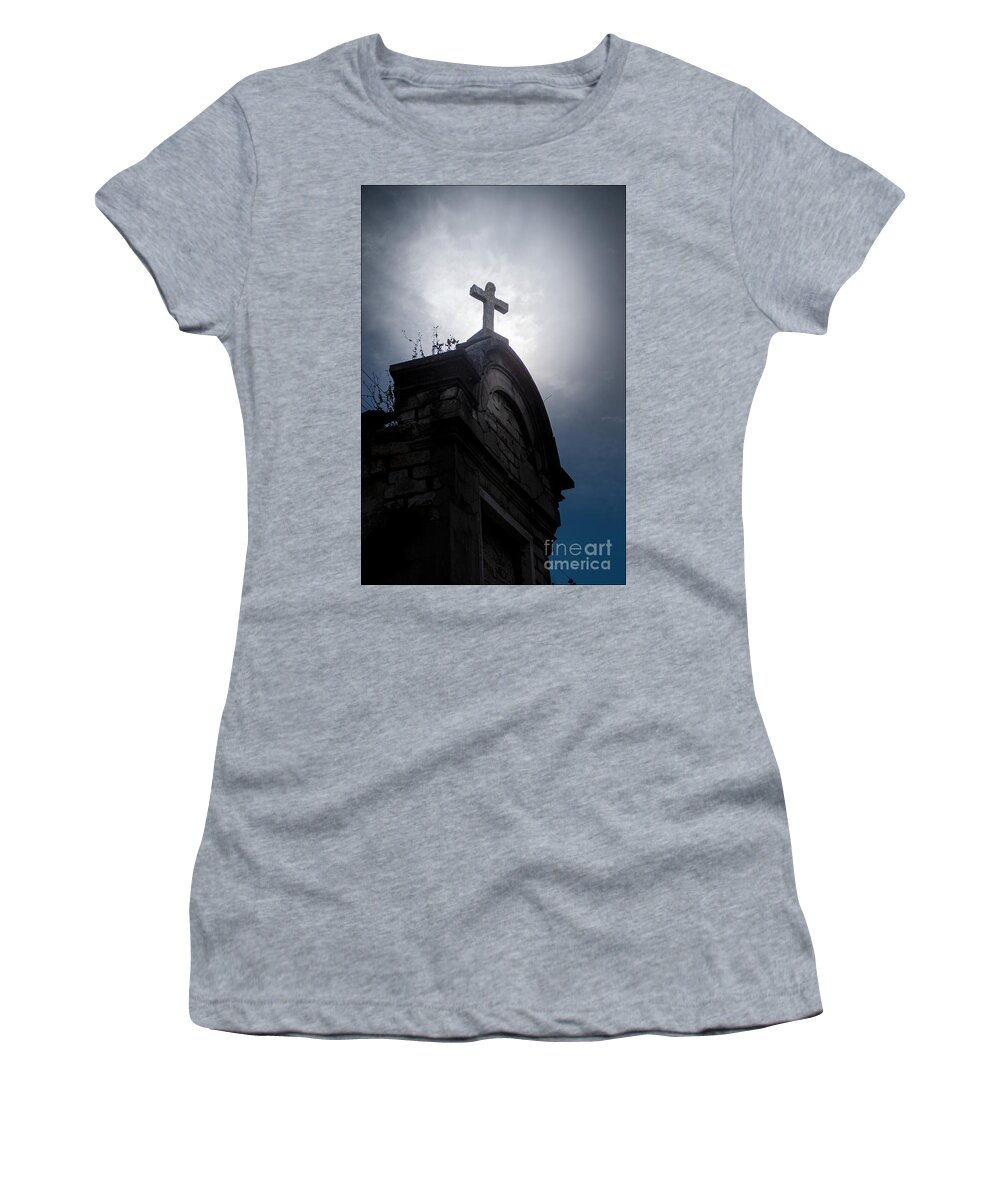 Cross Women's T-Shirt featuring the photograph Midnight by Alan Riches