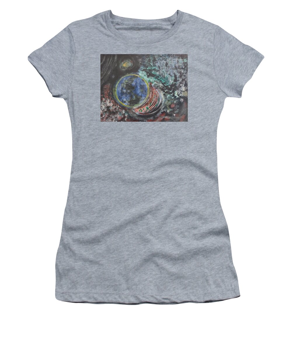 Galaxy Women's T-Shirt featuring the painting Milky Way Galaxy 2 by Suzanne Berthier