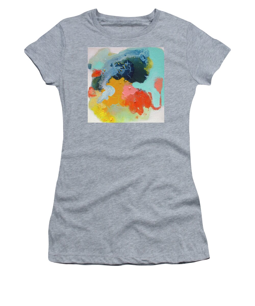 Abstract Women's T-Shirt featuring the painting Mini 04 by Claire Desjardins