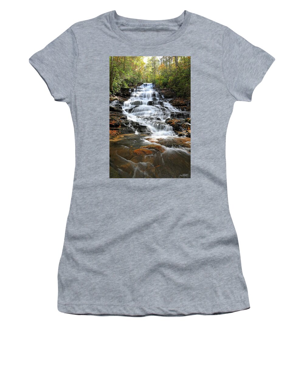 Waterfall Women's T-Shirt featuring the photograph Minnehaha Waterfall - Georgia by Richard Krebs