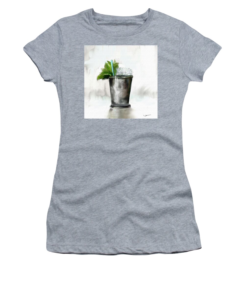 Mint Julep Women's T-Shirt featuring the painting Mint Julep by Mary Sparrow