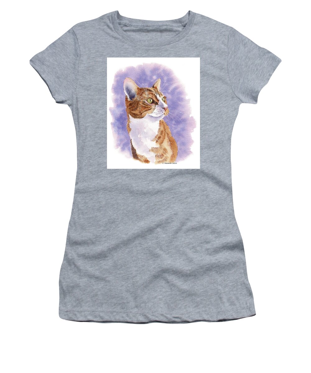 Cat Women's T-Shirt featuring the painting Mischief Maker by Louise Howarth