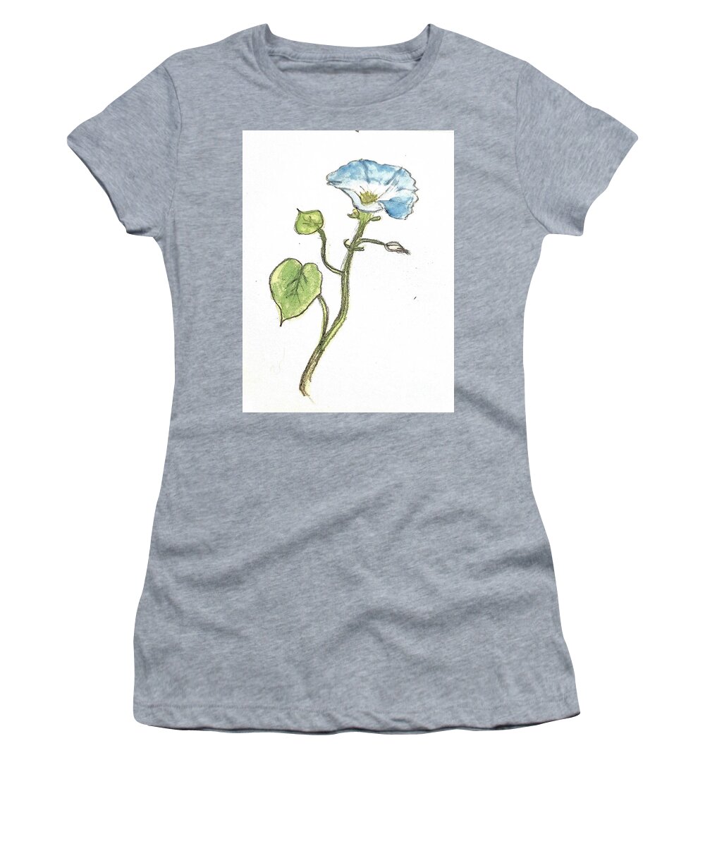 Spring Flower Women's T-Shirt featuring the painting Miss Petunia by Margaret Welsh Willowsilk